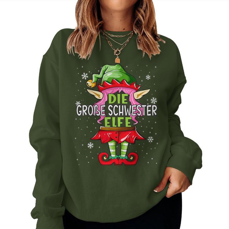 Big Sister Elf Christmas Family Christmas Sweatshirt Frauen