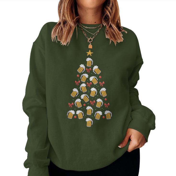 Christmas Tree Christmas Beer Glass Tree Men Sweatshirt Frauen