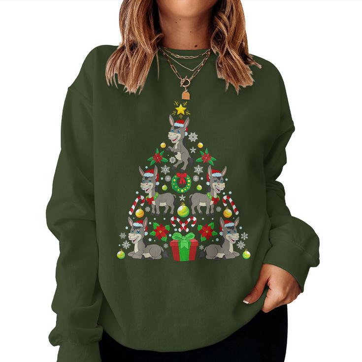 Donkey Christmas Tree Christmas Farmer Sweatshirt Frauen