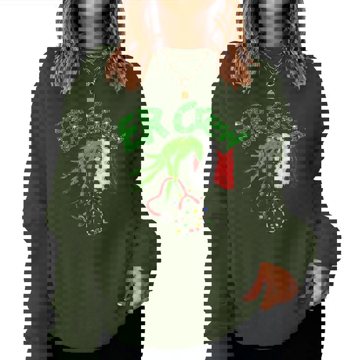 Er Christmas Nurse Crew Nursing Christmas Pattern Women Sweatshirt