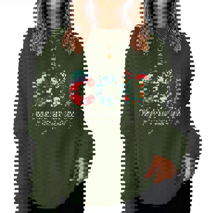 Ccu Nurse Christmas Critical Care Unit Xmas Girl Nurse Women Sweatshirt