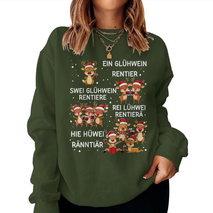 A Mulled Wine Christmas Reindeer Sweatshirt Frauen