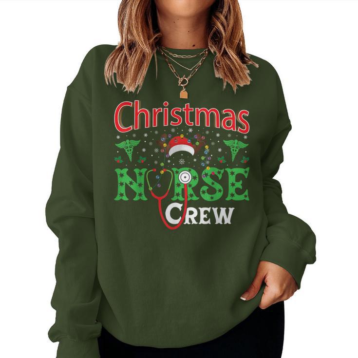 Nurse Christmas Reindeer Christmas Nurse Crew Sweatshirt Frauen