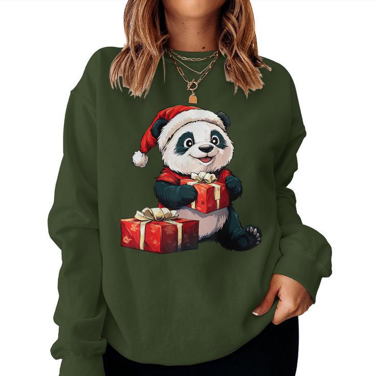 Pandas Christmas Sweatshirt Frauen