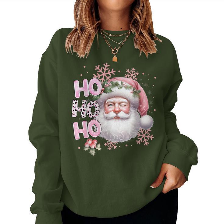 Santa Claus Pink Christmas Holidays Girls Sweatshirt Frauen