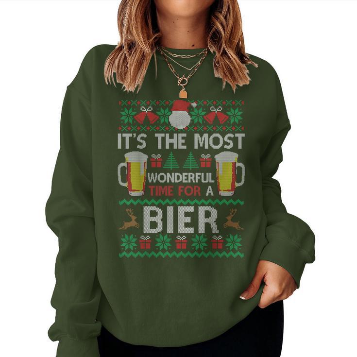 Most Wonderful Time For A Beer Ugly Christmas Sweater Sweatshirt Frauen