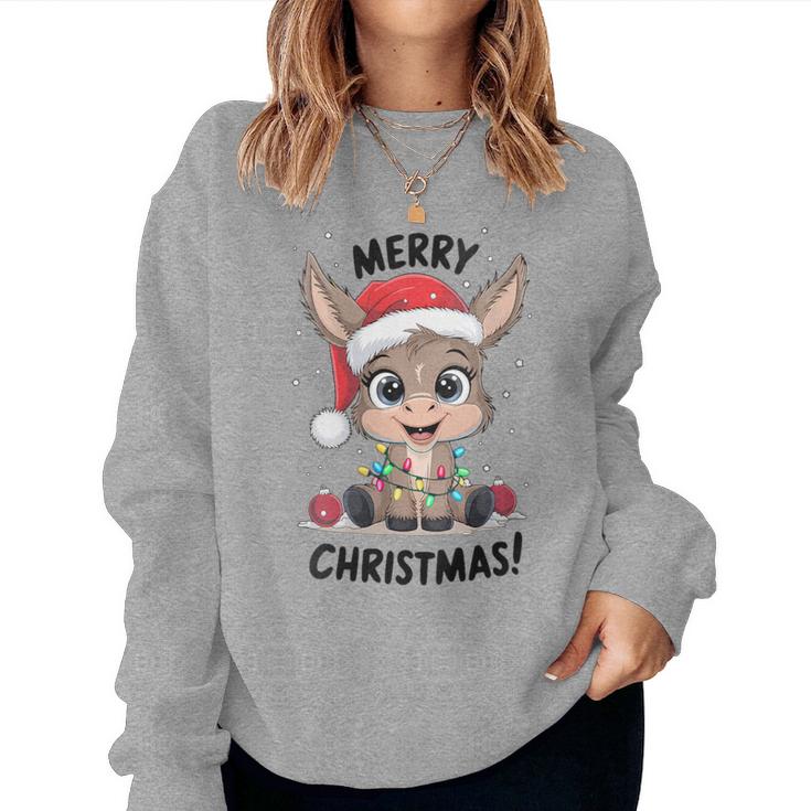 Âne Pull De Noël Animal De Ferme Drôle Merry Christmas Sweat-shirt pour femme