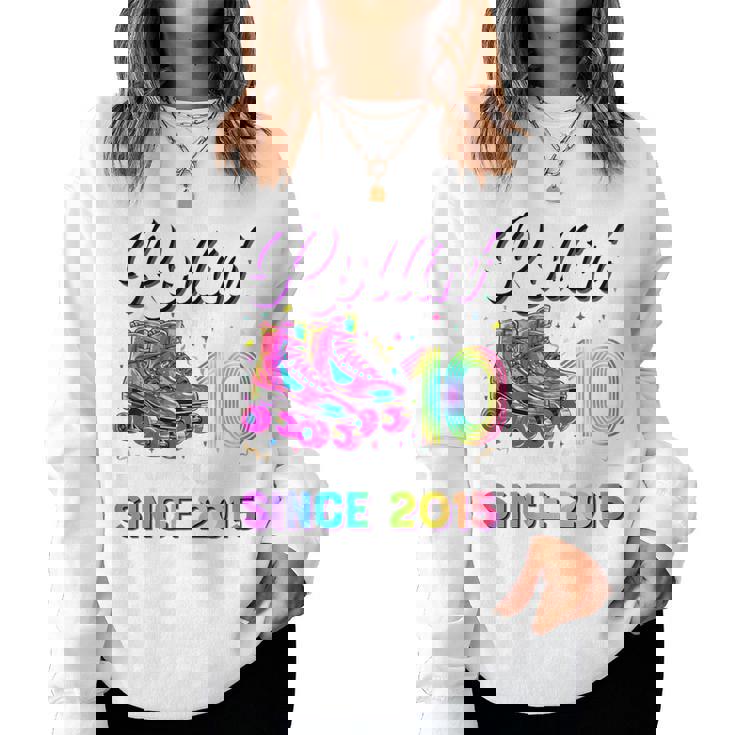 10Th Birthday Girl 10 Year Old Roller Skate Skating Women Sweatshirt