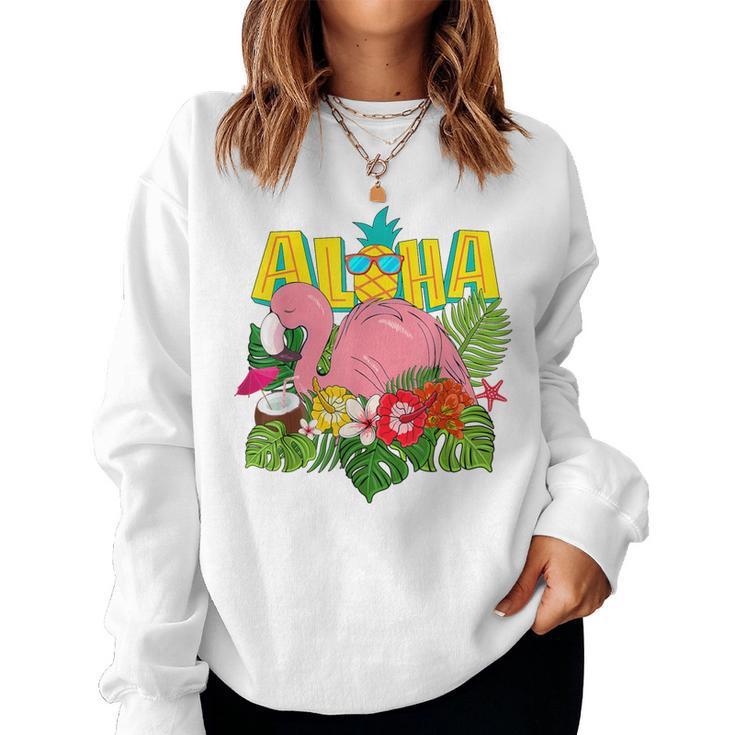 Aloha Hawaii Hawaii-Flamingo Children Nager Girls Toddler Blue Sweatshirt Frauen