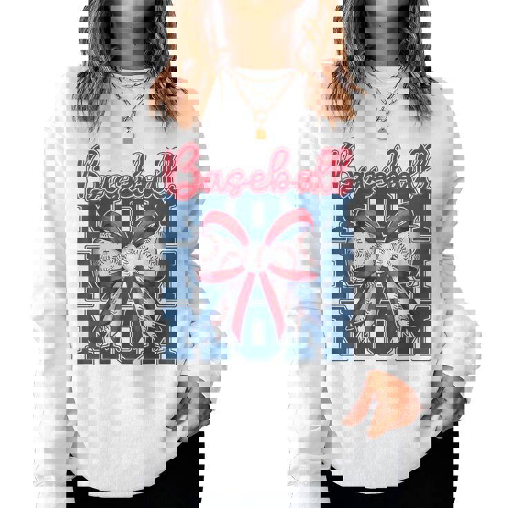 Baseball Mom Coquette Bow Sport Mama Women Sweatshirt