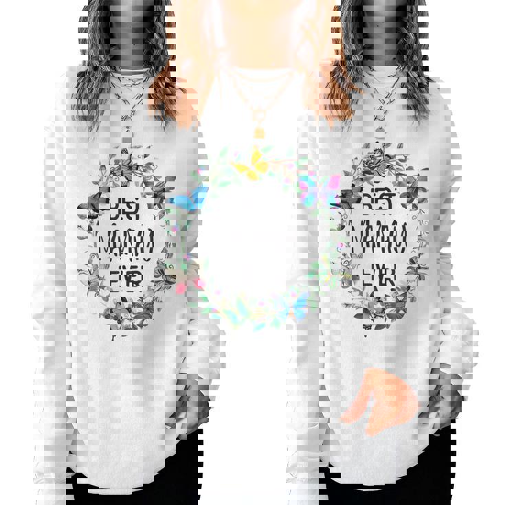 Best Mamaw Ever Butterfly Floral Personalized Name Women Sweatshirt