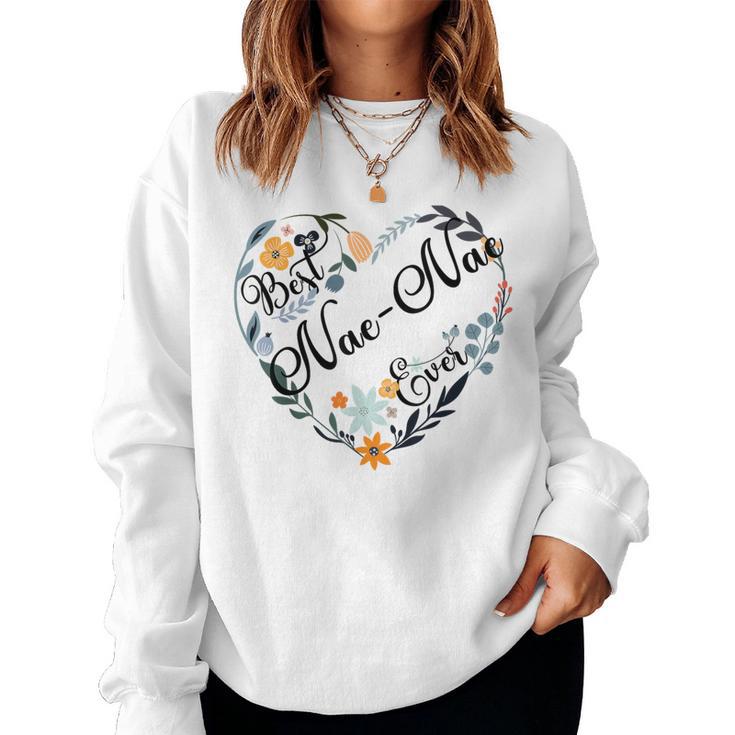 Best Nae-Nae Ever Heart Flower Blessed Grandma Mother's Day Women Sweatshirt