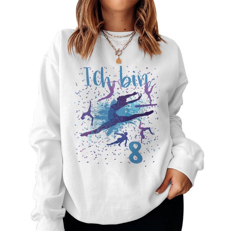 Children's 8Th Birthday Girls' Gymnastics Ich Bin 8 Sweatshirt Frauen