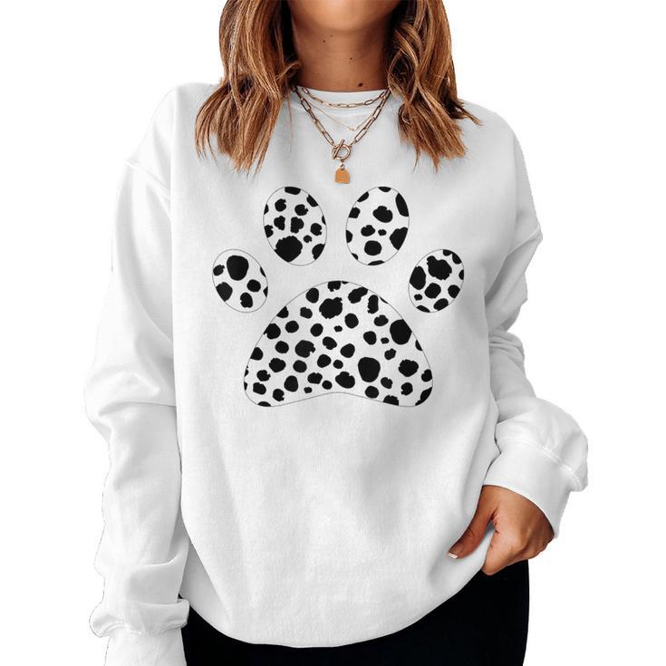 Dalmatian Dog Paw Polka Dot Polka Dot Women Sweatshirt Frauen