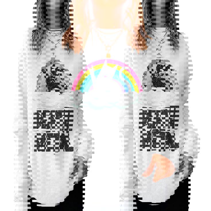 Death Metal Cat Satanic Banda De Punk Rock Para Niños Metal Rainbow Sudadera Mujer