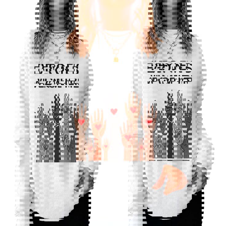 Everyone Is Welcome Here Idaho Teacher Sudadera Mujer