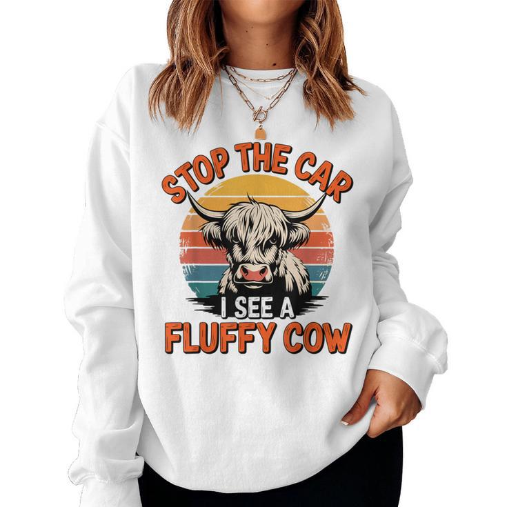 Cow Retro Highland Cow Lover Western Life Boys Girls Sweatshirt Frauen