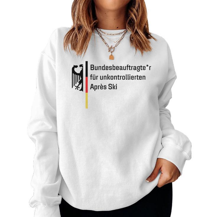 German Federal Commissioner For Uncontrolled Après Ski Holiday Sweatshirt Frauen