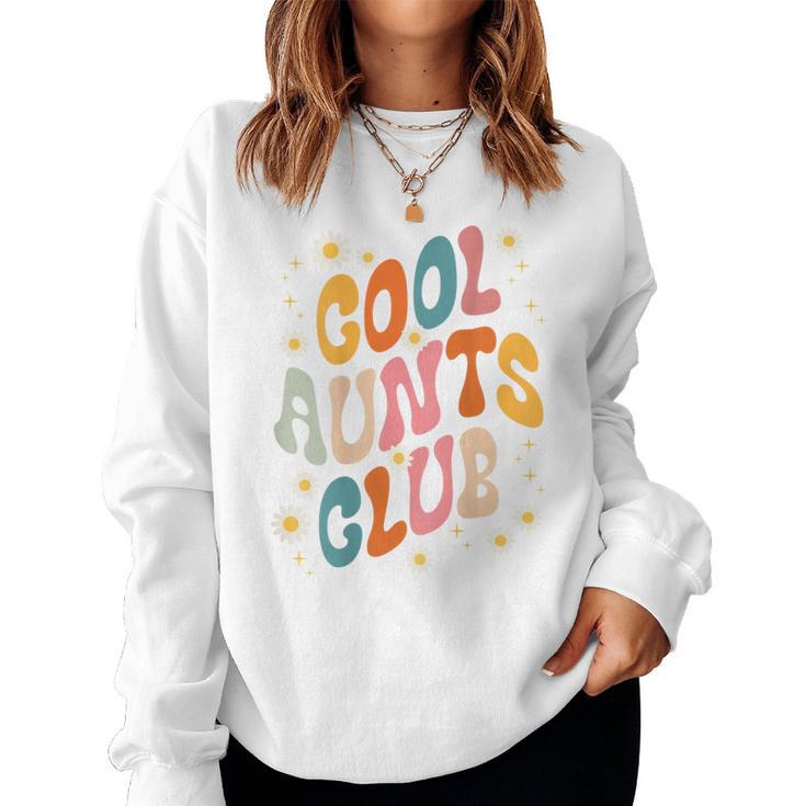 Groovy Retro Hippie 60S 70S Back Print Cool Aunts Club Sweatshirt Frauen