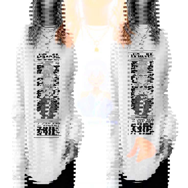 Just A Girl Who Loves Anime Japonés Manga Anime Merch Sudadera Mujer