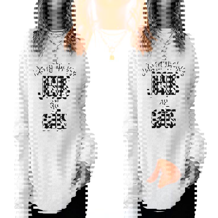 Just A Girl Who Loves Jesus And Cats Christian Women Sweatshirt