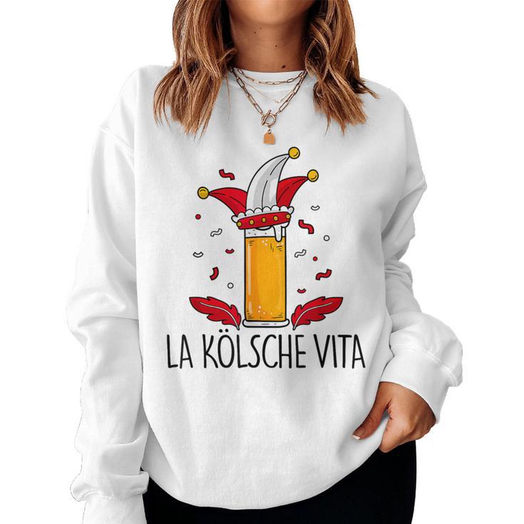 La Kölscheita X Fastelovend Carnival Cologne Beer Costume Sweatshirt Frauen