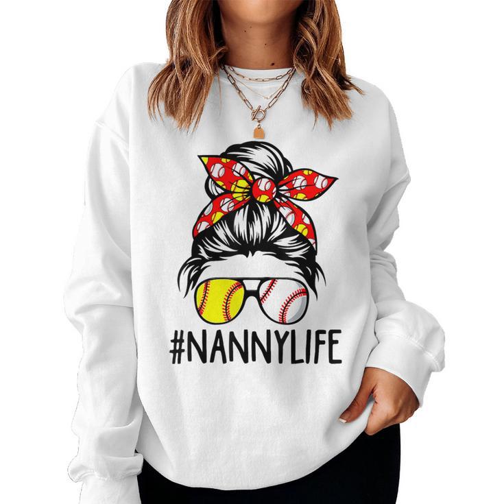 Nanny Life Softball Baseball  Women Sweatshirt