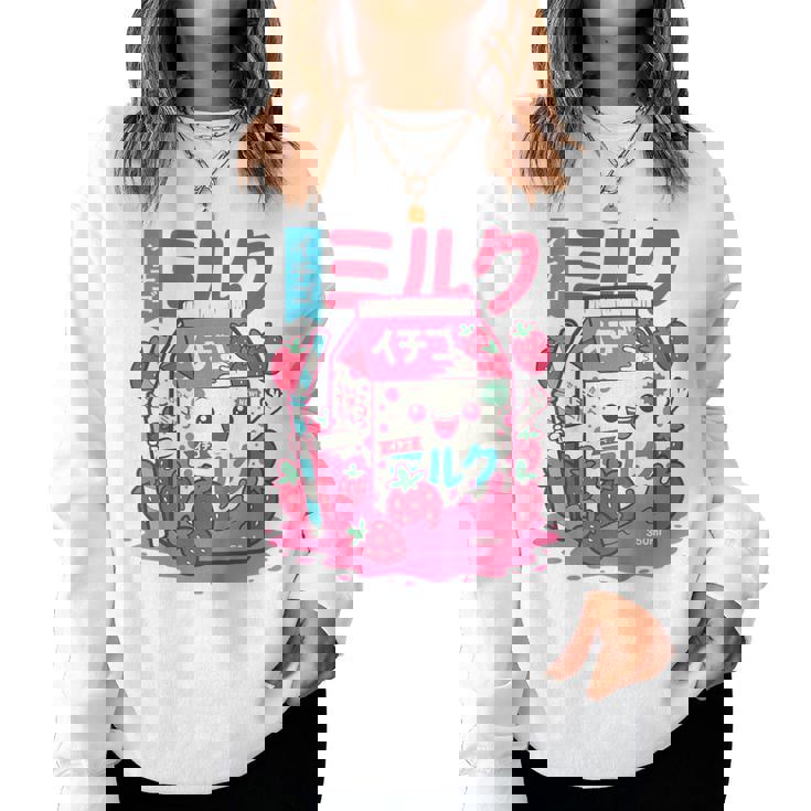 Niños Kawaii Cute Japanese Strawberry Milk Straw Anime For Girls Sudadera Mujer