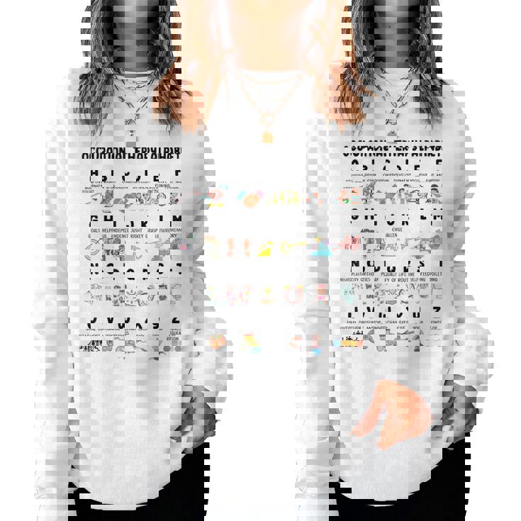 Occupational Therapy Alphabet Ot Therapist Cute Abcs Teacher Women Sweatshirt