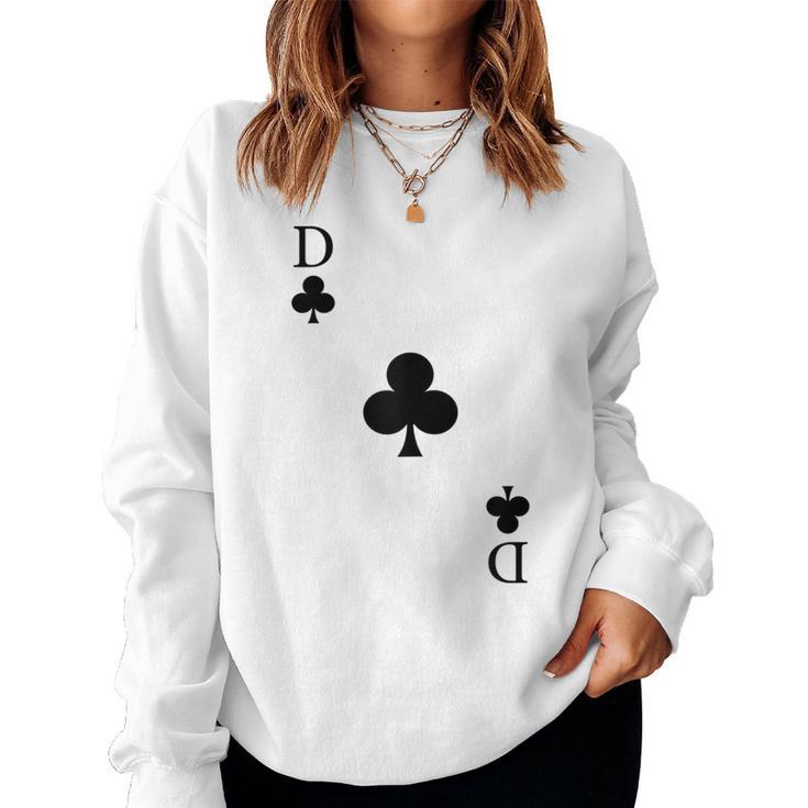 Playing Card Cross Lady Queen Carnival Costume Sweatshirt Frauen