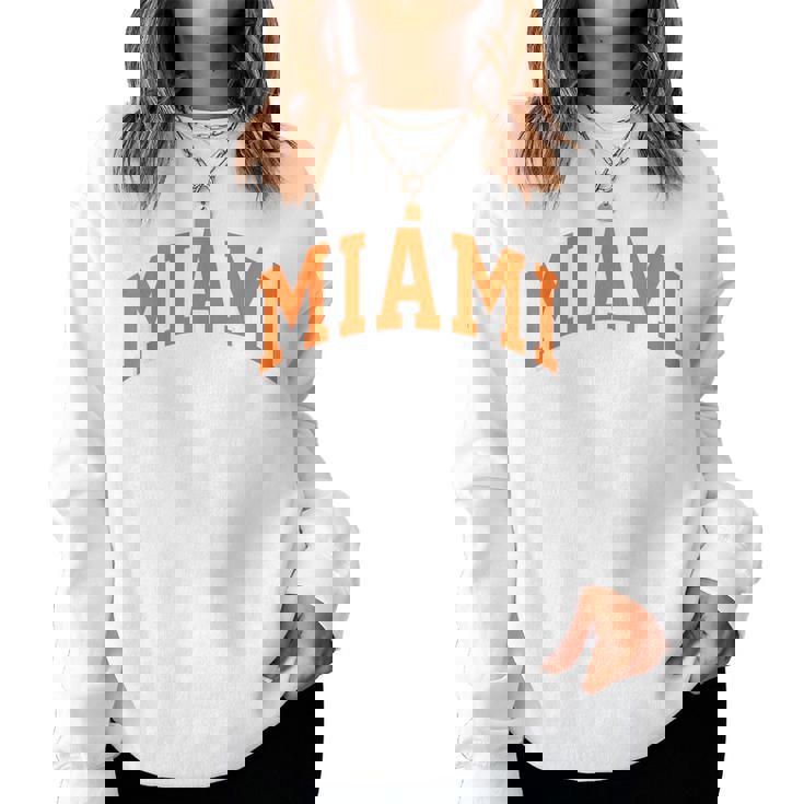 Retro Miami Miami Vintage Classic Orange Green Fl Women Sweatshirt