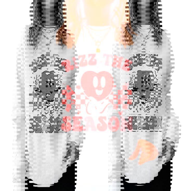 Rizz The Season Valentine Groovy Valentine Rizzler Women Sweatshirt