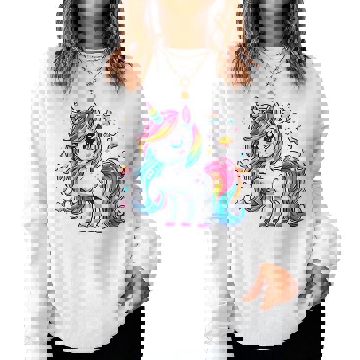Unicorn For Girls Cute Rainbow Magical Unicorn Women Sweatshirt