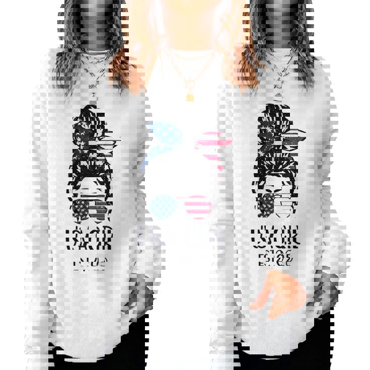 Us Citizen Est 2025 New Citizenship American Usa Girl 2025 Women Sweatshirt
