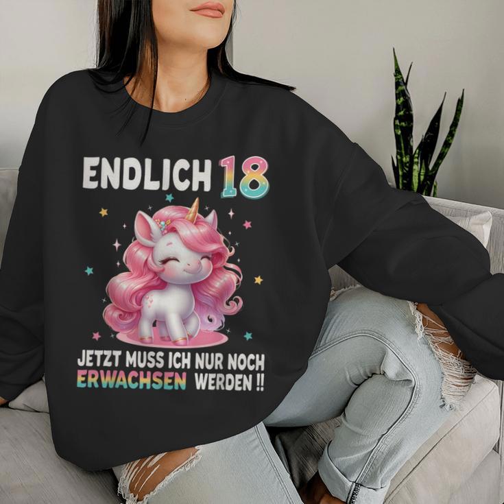 18Th Birthday Girl 18 Years Party Outfit Unicorn Sweatshirt Frauen Geschenke für Sie