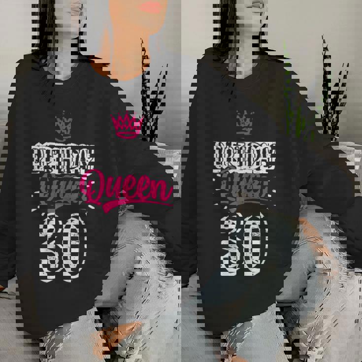 30Th Birthday Queen Happy Birthday Party Crown Sudadera Mujer Regalos para ella