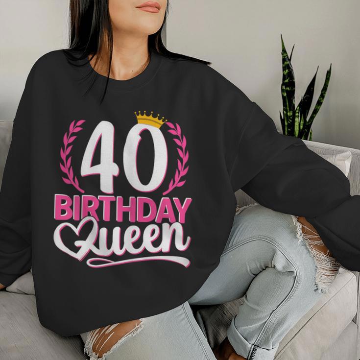 40 Años 40 Cumpleaños Birthday Queen 40 Sudadera Mujer Regalos para ella