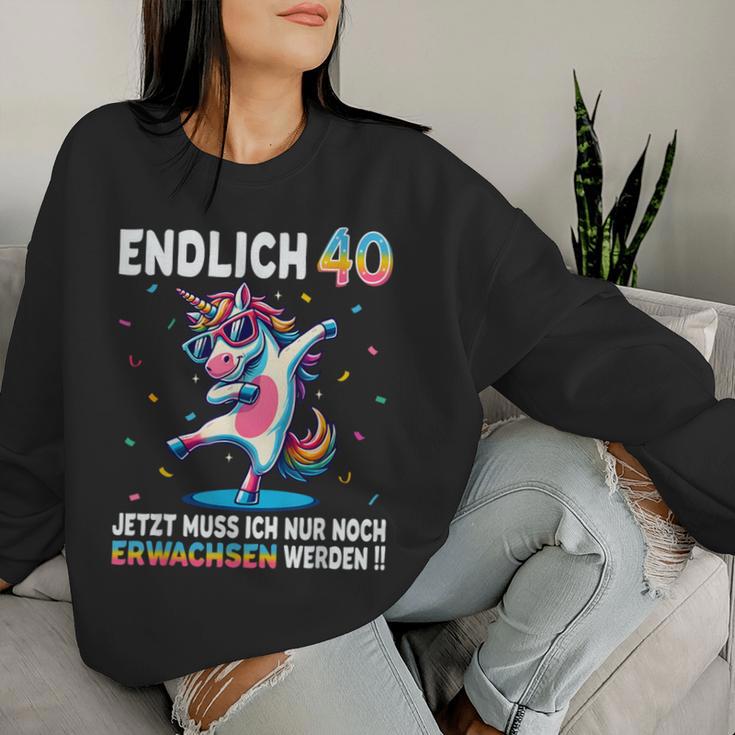 40Th Birthday Woman Man Party Outfit Unicorn Sweatshirt Frauen Geschenke für Sie