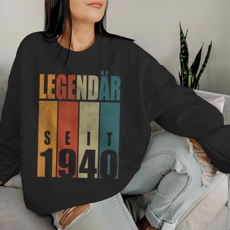 84Th Birthday Woman Man Legendary Since 1940 Sweatshirt Frauen Geschenke für Sie