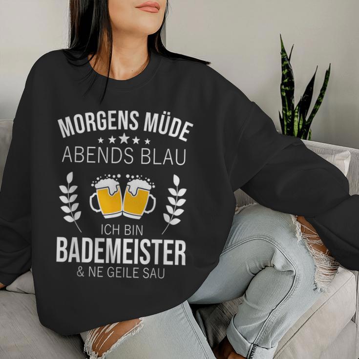 Bademeister Idea Swimming Pool Beer Sayings S Sweatshirt Frauen Geschenke für Sie