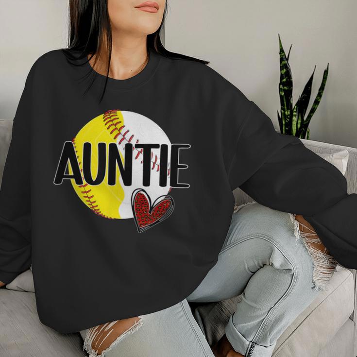 Baseball Softball Auntie Proud Softball Baseball Aunt Women Sweatshirt Gifts for Her