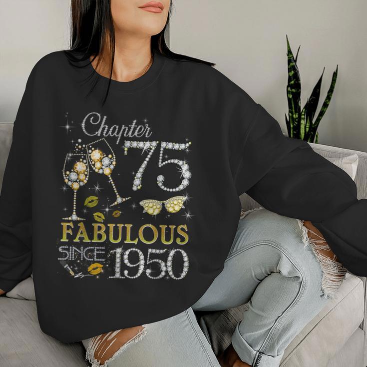 Chapter 75 Fabulous Since 1950 75Th Birthday Queen Sudadera Mujer Regalos para ella