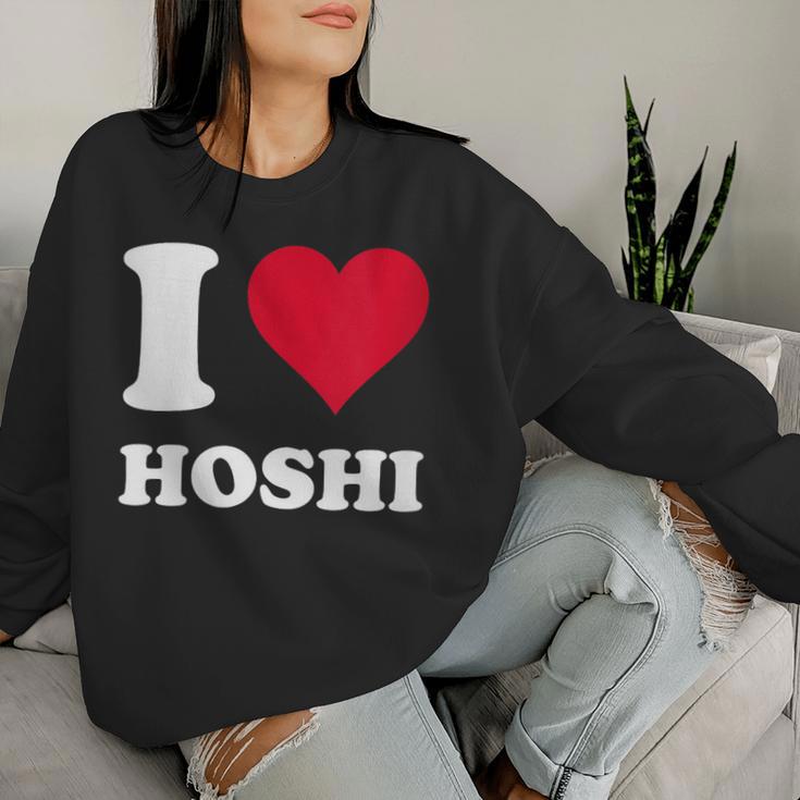 Sweat à Capuche "Cœur Rouge I Love Hoshi" - Coupe Classique, Col Tissé - 241g - Pour Fan