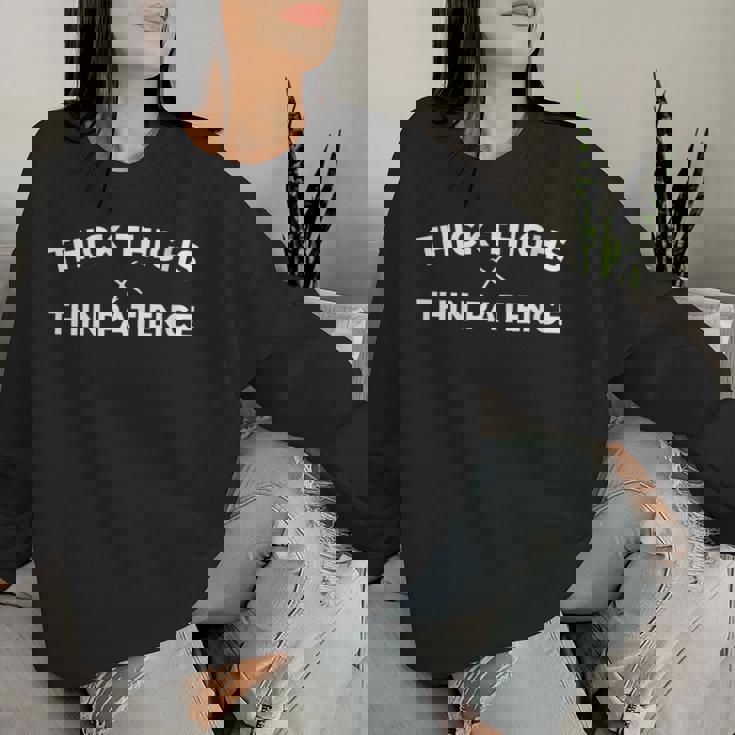 Cuisses Épaisses Et Bonnesibrations Citation Positive Amus Sweat-shirt pour femme Cadeaux pour elle