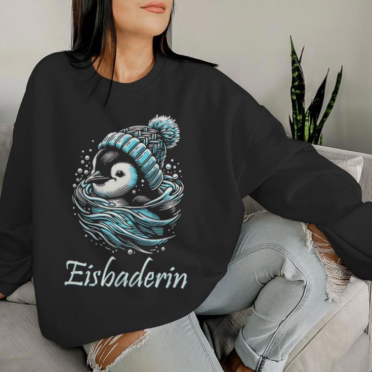 Eisbaderin Winter Swimming Penguin Women's Ice Bathing Sweatshirt Frauen Geschenke für Sie