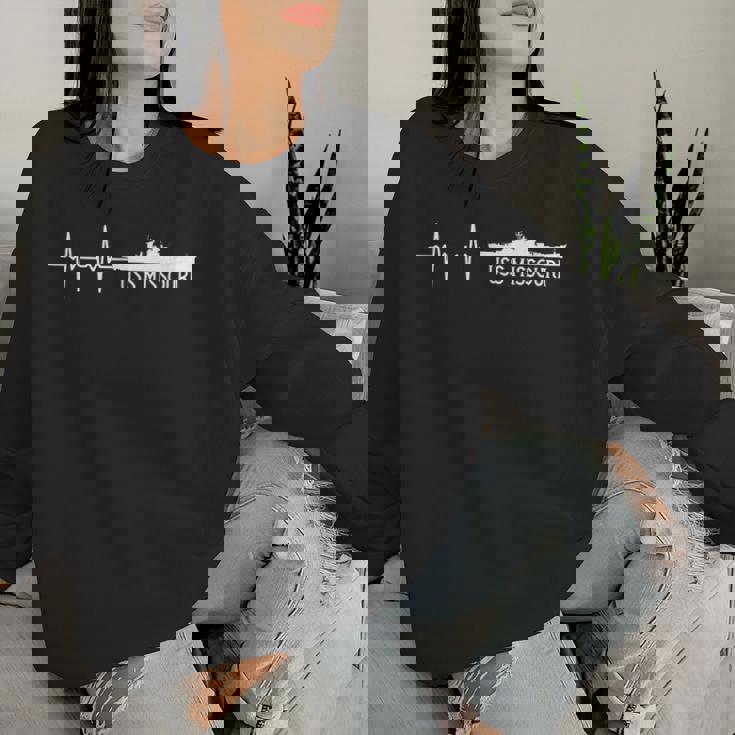 Ekg Heartbeat Uss Missouri Bb-63 Acorazado Sudadera Mujer Regalos para ella
