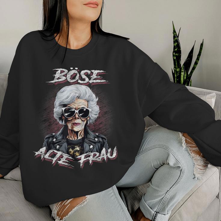 Evil Old Woman Women's Motorcycle Sarcasm Sweatshirt Frauen Geschenke für Sie