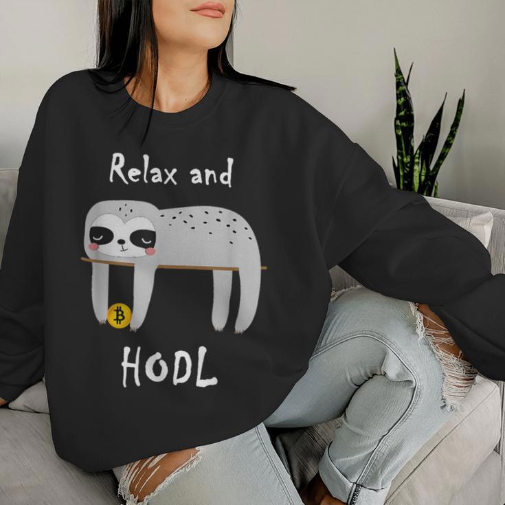 Bitcoin Krypto Sloth Hodl Sweatshirt Frauen Geschenke für Sie