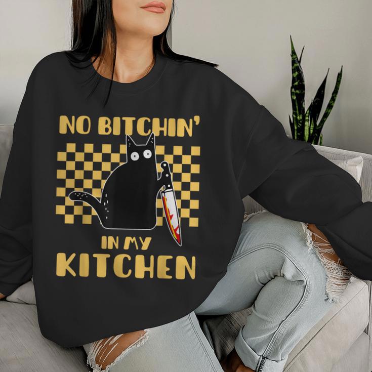 No In In My Kitchen Cooking Cat Sarcastic Cooking Sweatshirt Frauen Geschenke für Sie