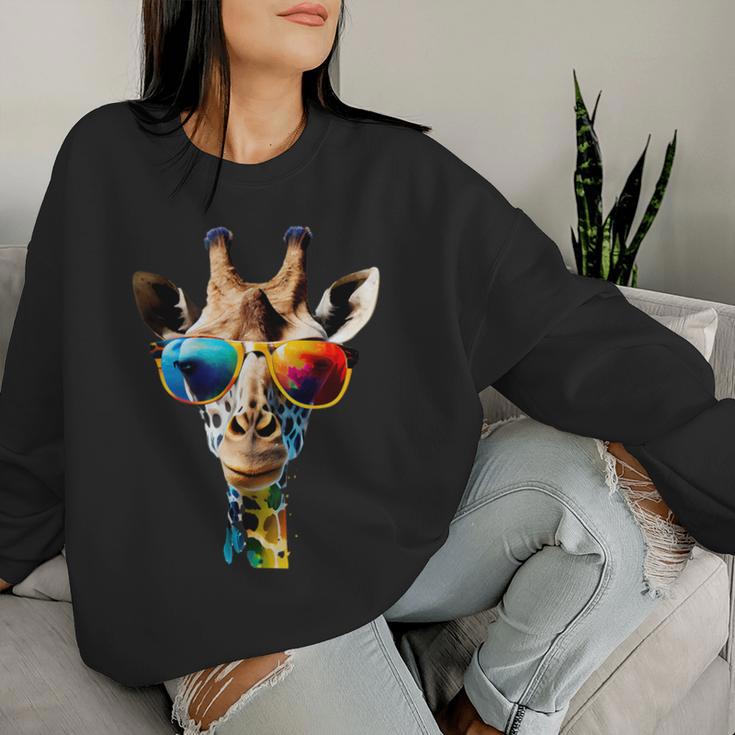 Giraffe With Sunglasses Sweatshirt Frauen Geschenke für Sie